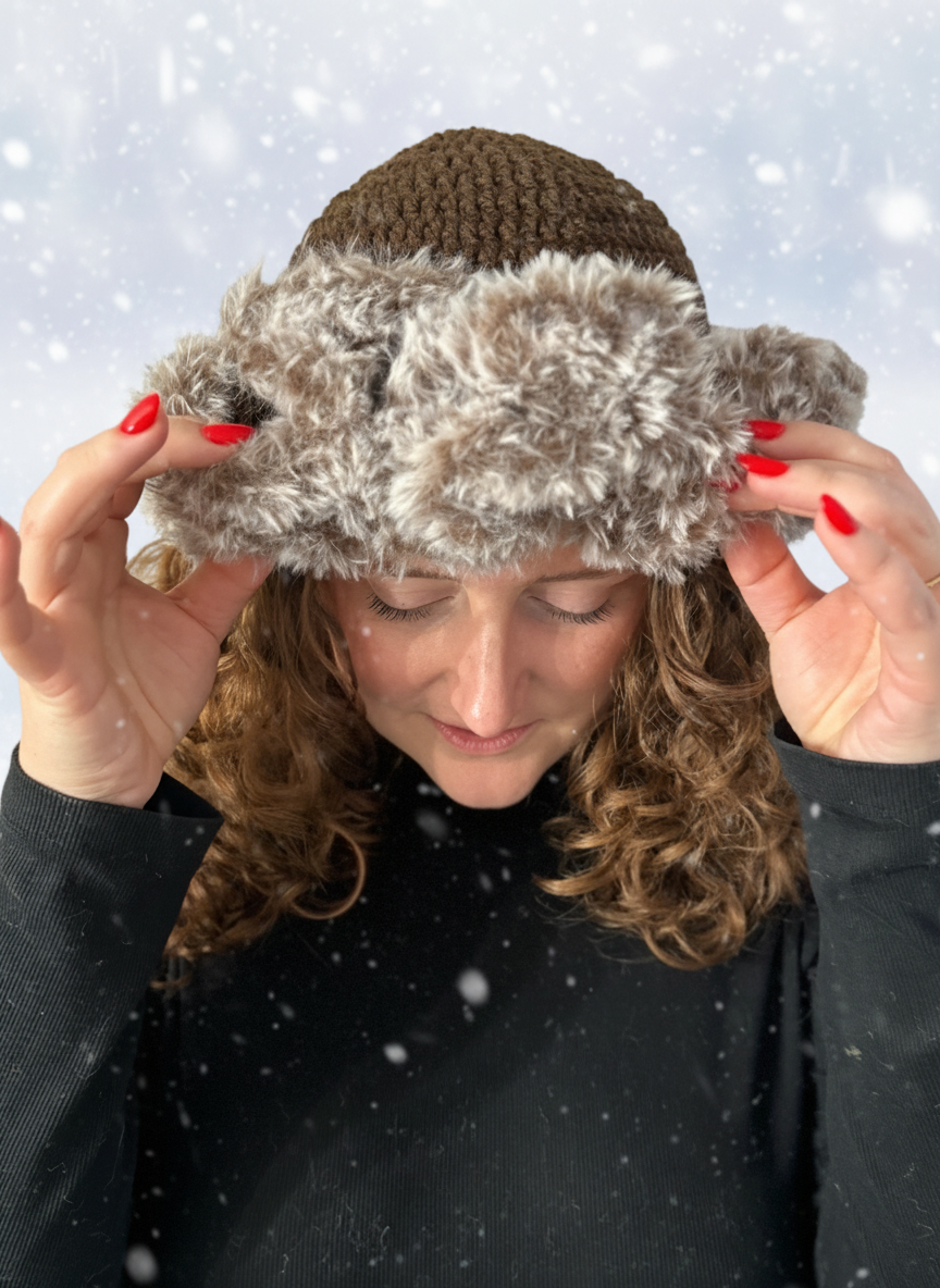Faux Fur Ruffled Beanie
