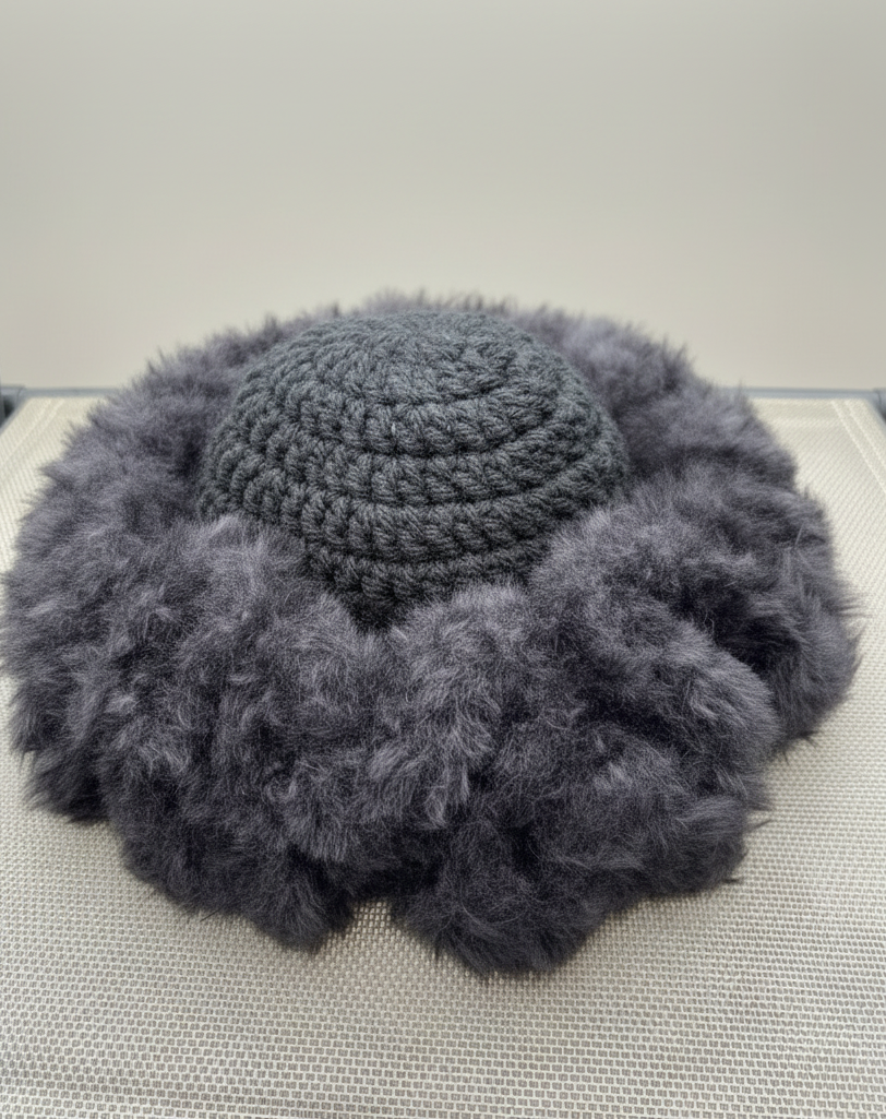 Faux Fur Ruffled Beanie