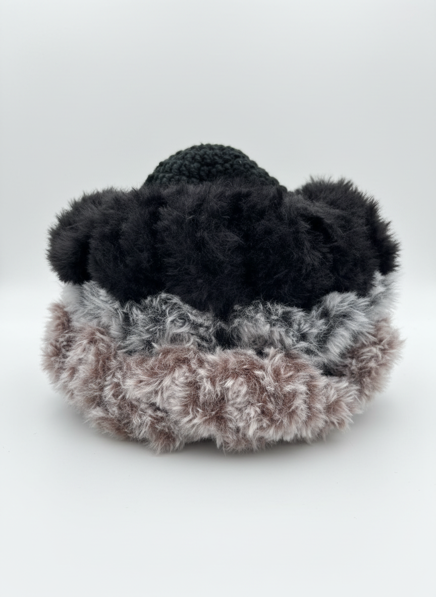 Faux Fur Ruffled Beanie