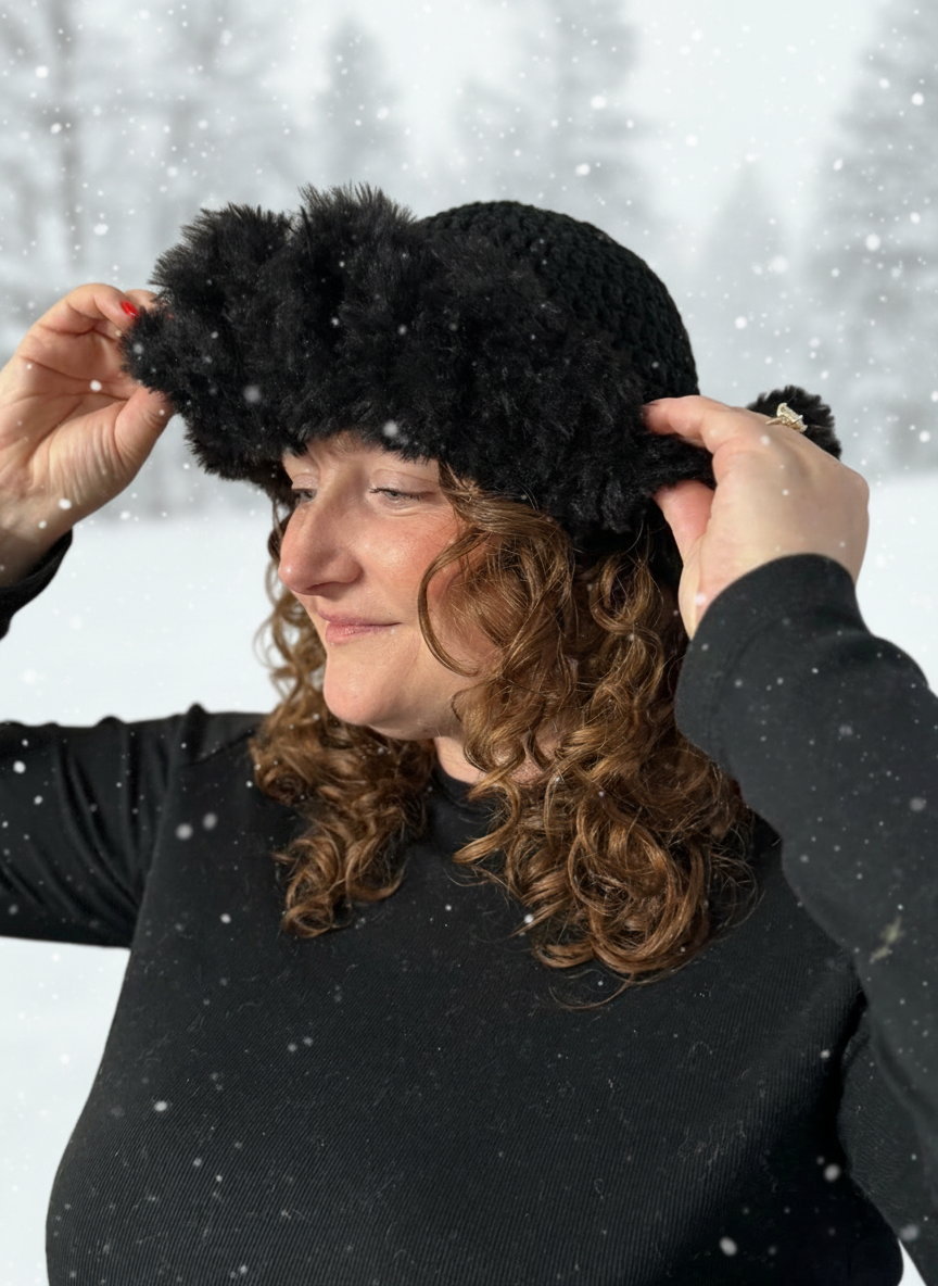Faux Fur Ruffled Beanie