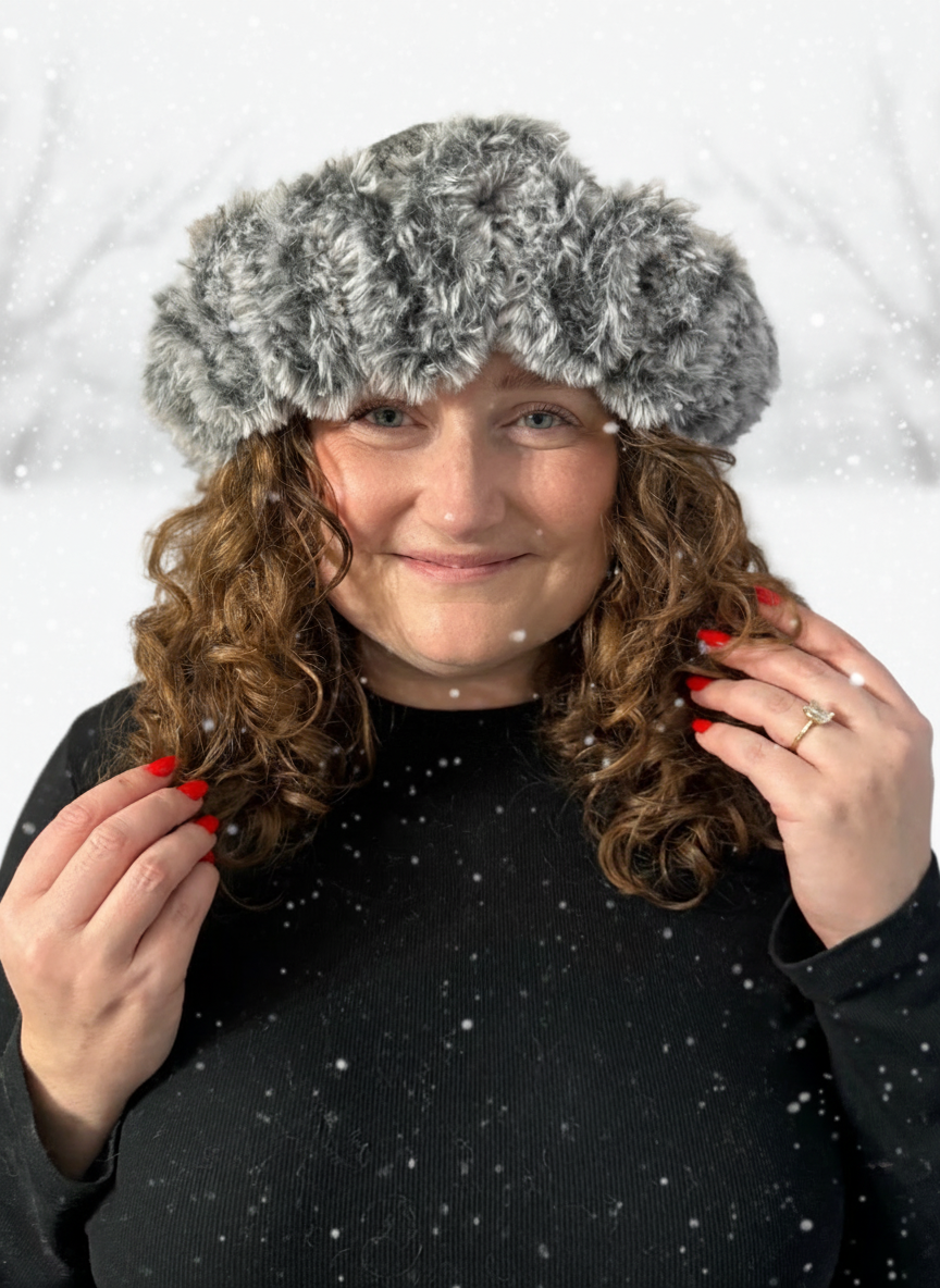 Faux Fur Ruffled Beanie