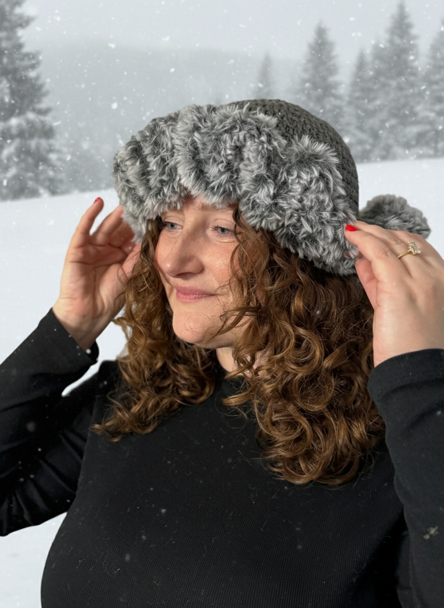 Faux Fur Ruffled Beanie