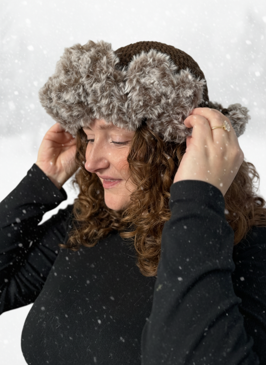Faux Fur Ruffled Beanie