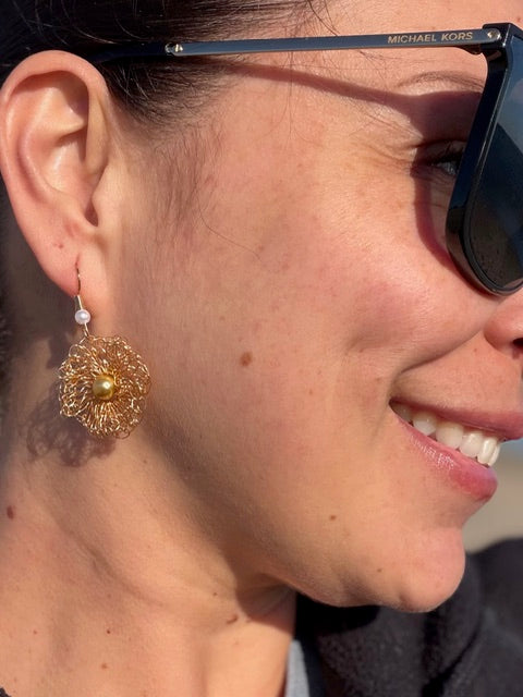 Elegant Gold Earrings - Handmade