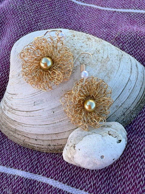 Elegant Gold Earrings - Handmade